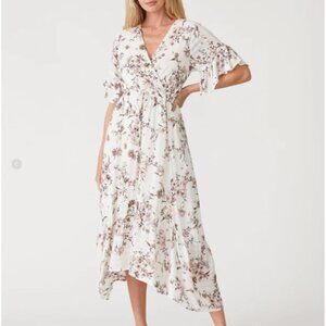 NWT Lovestitch Elena Floral Maxi Dress - Ivory/Taupe - Large